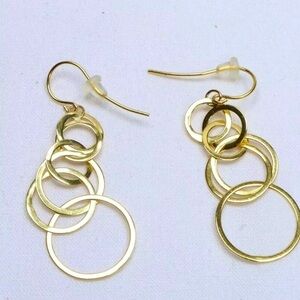Aqua Gold Over .925 Sterling Silver Drop Earrings